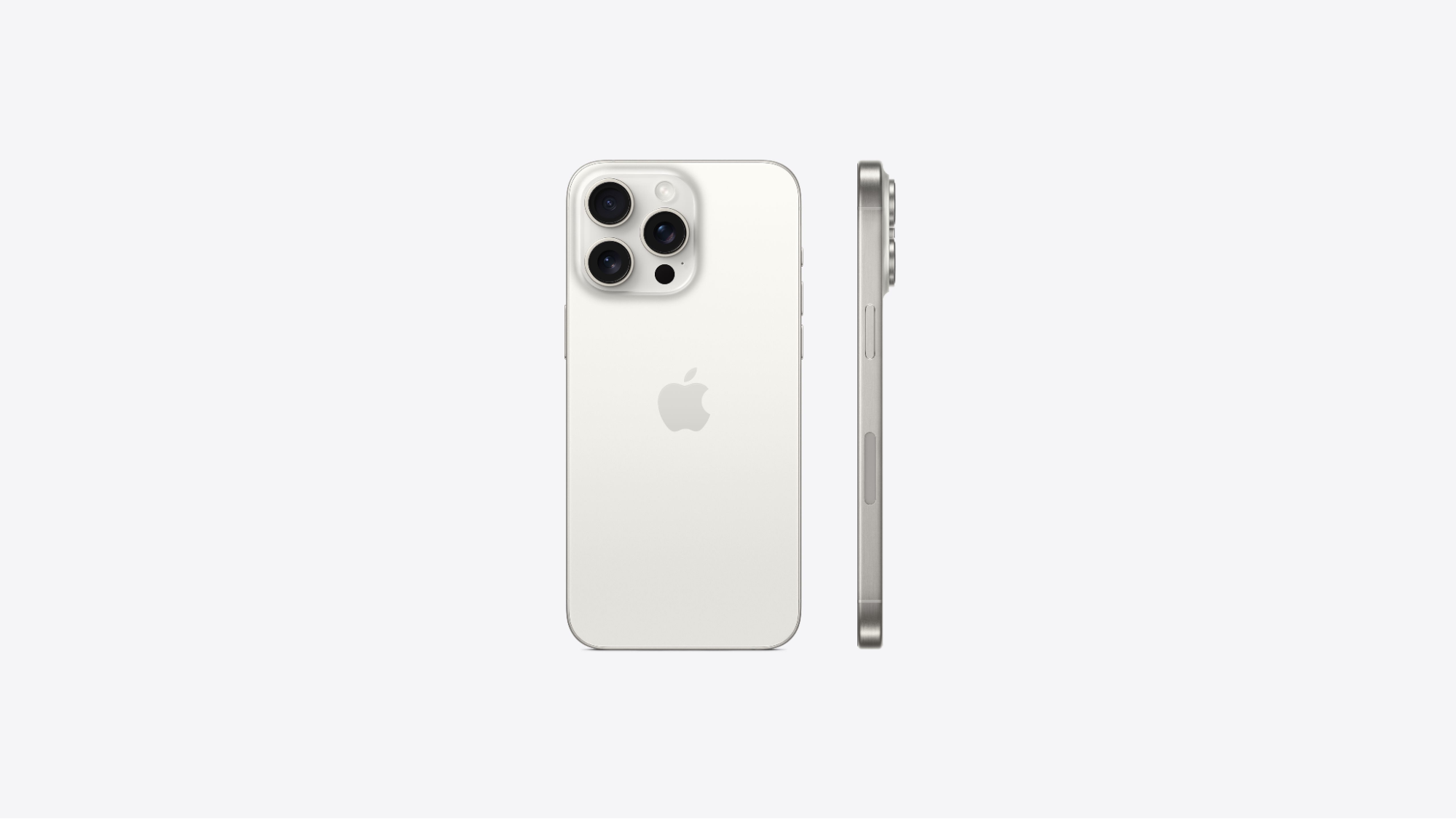 Hình ảnh cận cảnh mặt sau màu của iPhone 15 Pro Titan Trắng